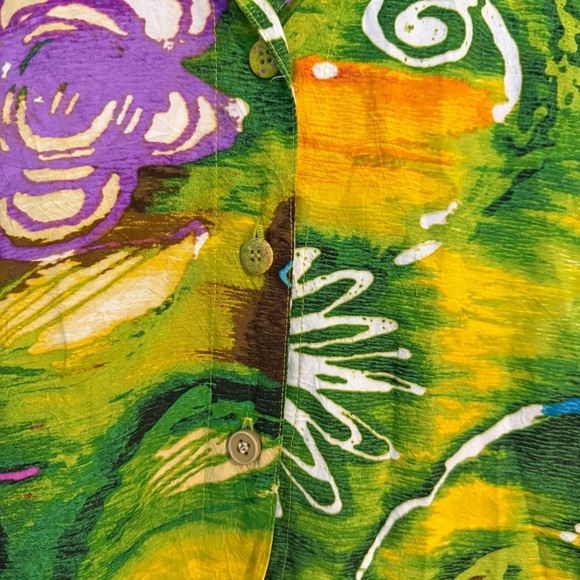 JAMS WORLD Hawaiian Tropical Print Short Sleeve Button Down Shirt Womens Sz XS - Picture 5 of 9